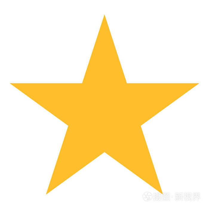 星形矢量图标.黄色最喜欢的 web 符号.矢量插图