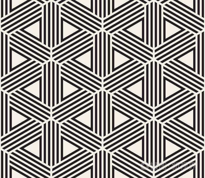 现代时尚的质感.从带区三角形元素重复几何图块