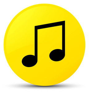 音乐图标黄色圆形按钮