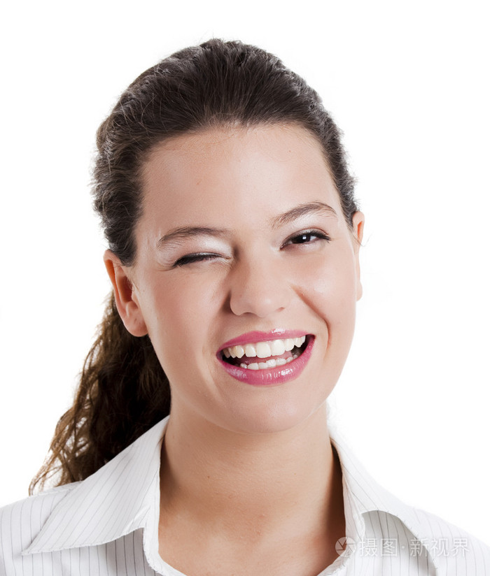 眨眼的表情照片-正版商用图片027xix-摄图新视界