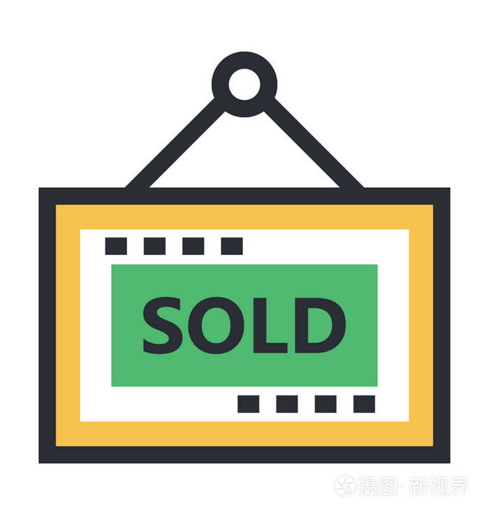 已售出的符号矢量图标