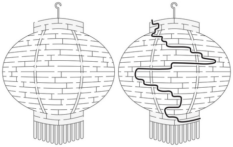 简易中式灯笼迷宫图片