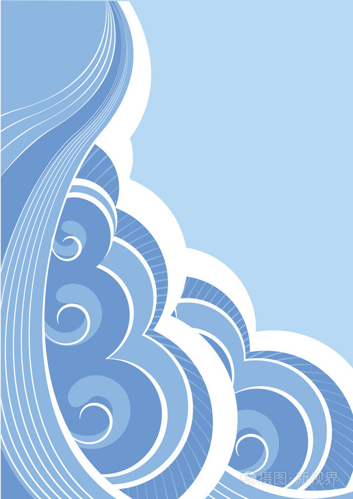 抽象的海浪. 海景矢量图