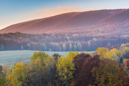 波兰 Bieszczady 喀尔巴阡山秋季日出