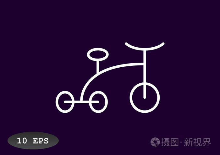 婴儿三轮车简单图标插画-正版商用图片0282nz-摄图新视界