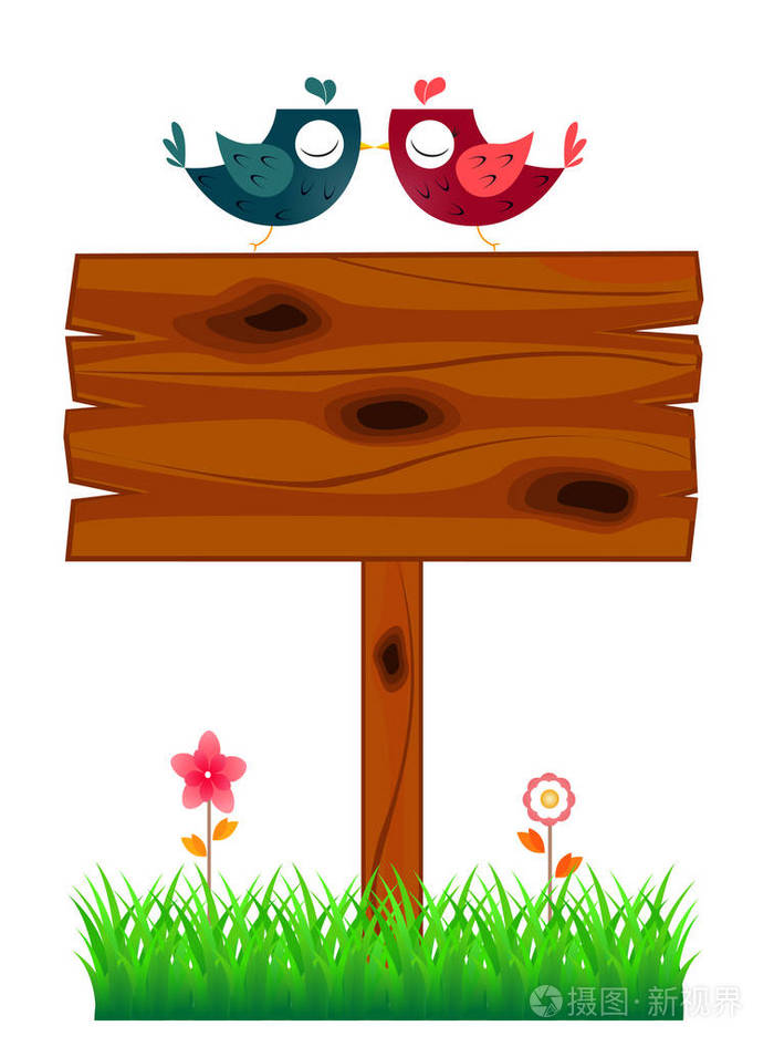 栖息在布告栏上的恋人鸟