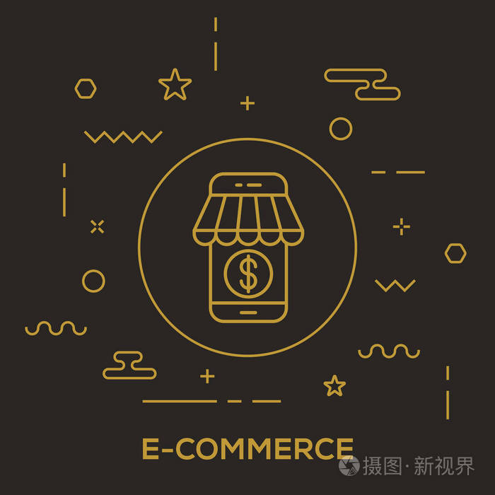 电子商务数字概念插画 正版商用图片028j0z 摄图新视界