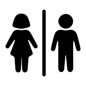 原始标志, 图标男性和女性洗手间