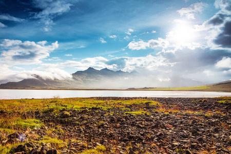 冰岛的自然美丽山水风景