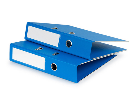 在白色背景上隔离的办公室文件夹照片