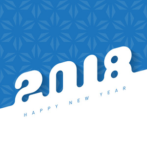 2018新年快乐。碑文是用雪做的。创意贺卡设计模板。通用背景