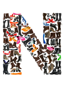 字体由数百个鞋字母组成