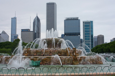 芝加哥城市公园和城市景观图片
