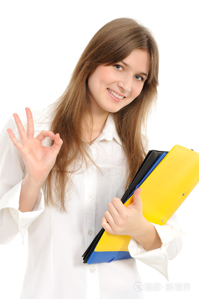 年轻女子表示好的迹象