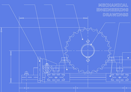 机械工程图纸。矢量绘图