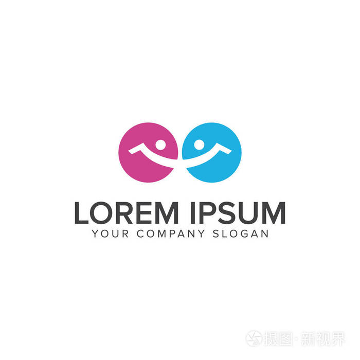 微笑情感人标志设计概念