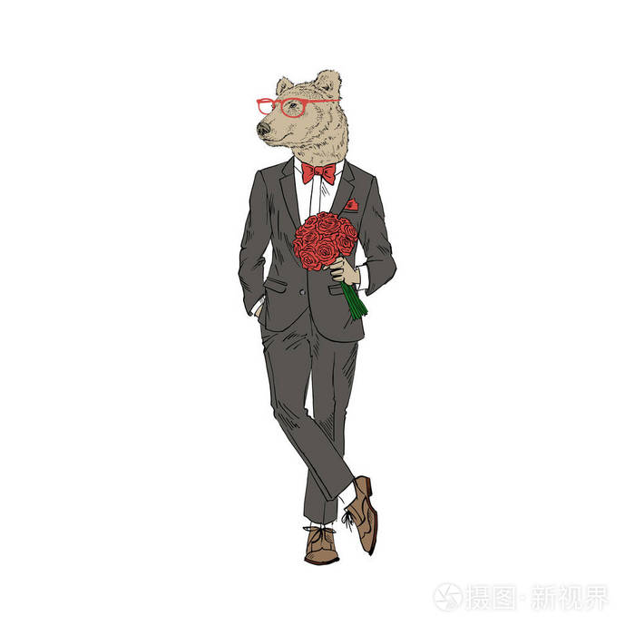 穿西装的熊人