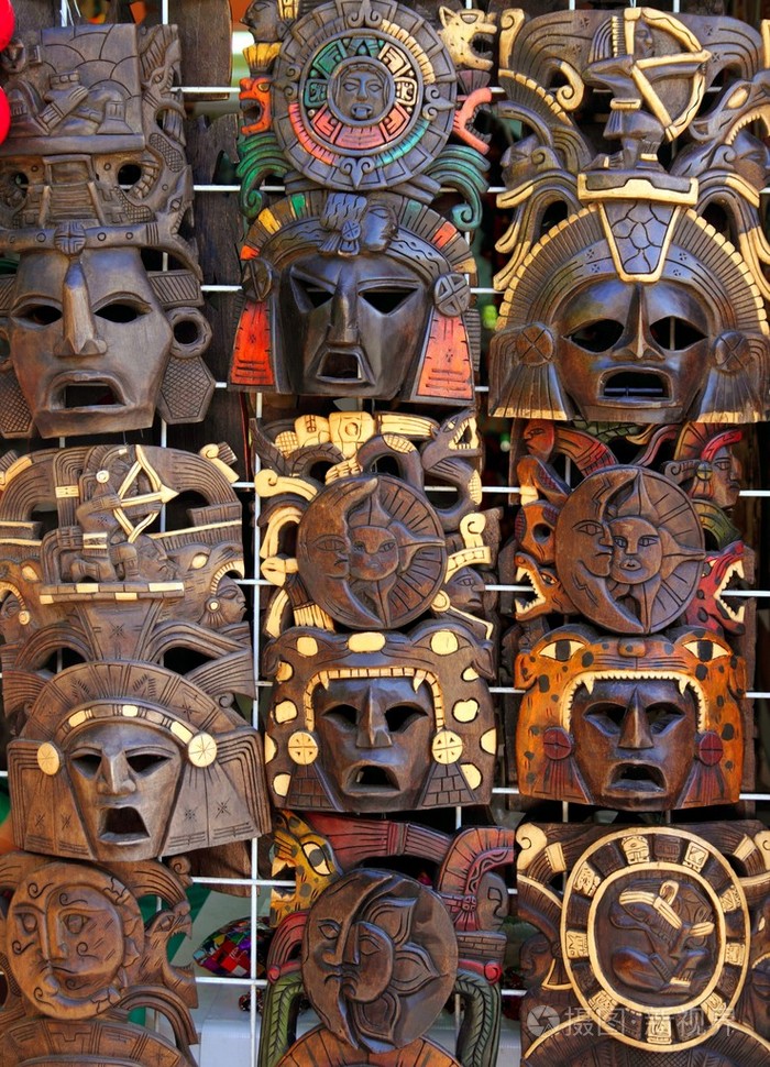 印第安木制面具手工艺品