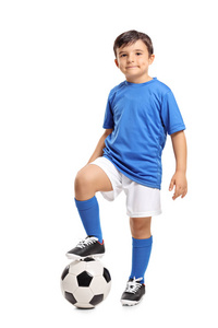 一个小小的足球运动员的肖像