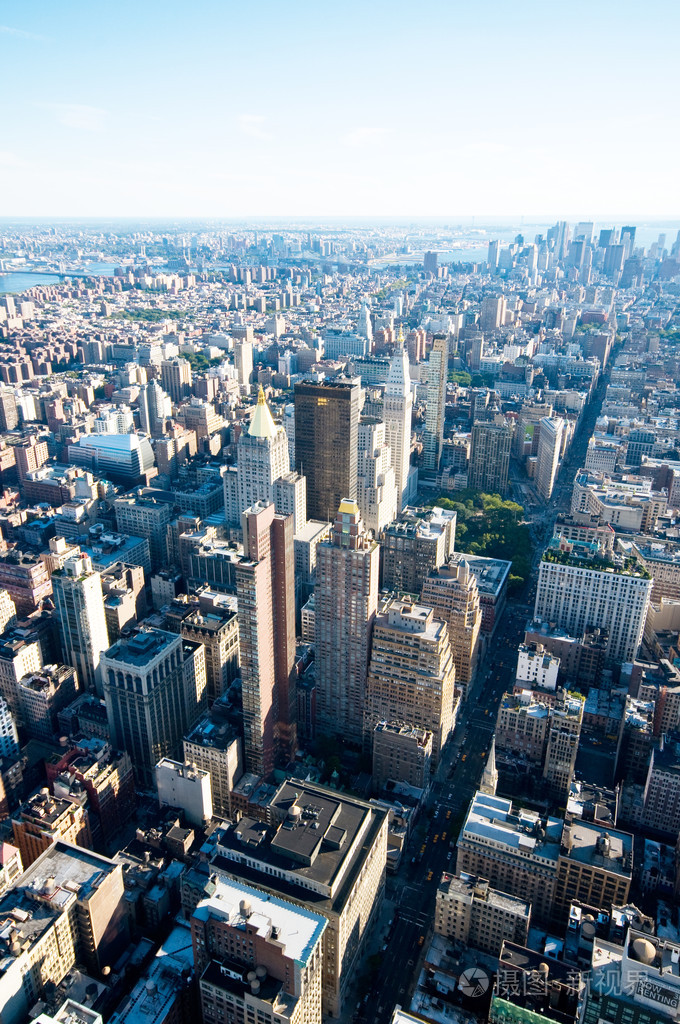 纽约市全景高楼林立