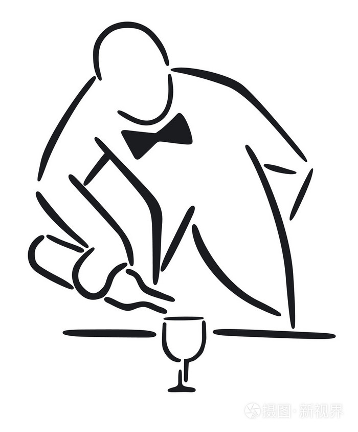 把酒倒进杯子里