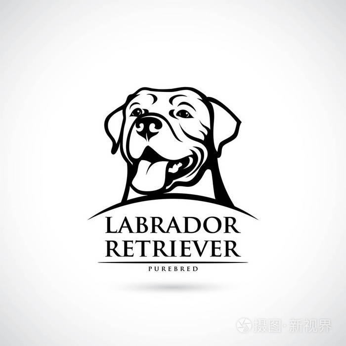 拉布拉多猎犬犬标志, 矢量插图