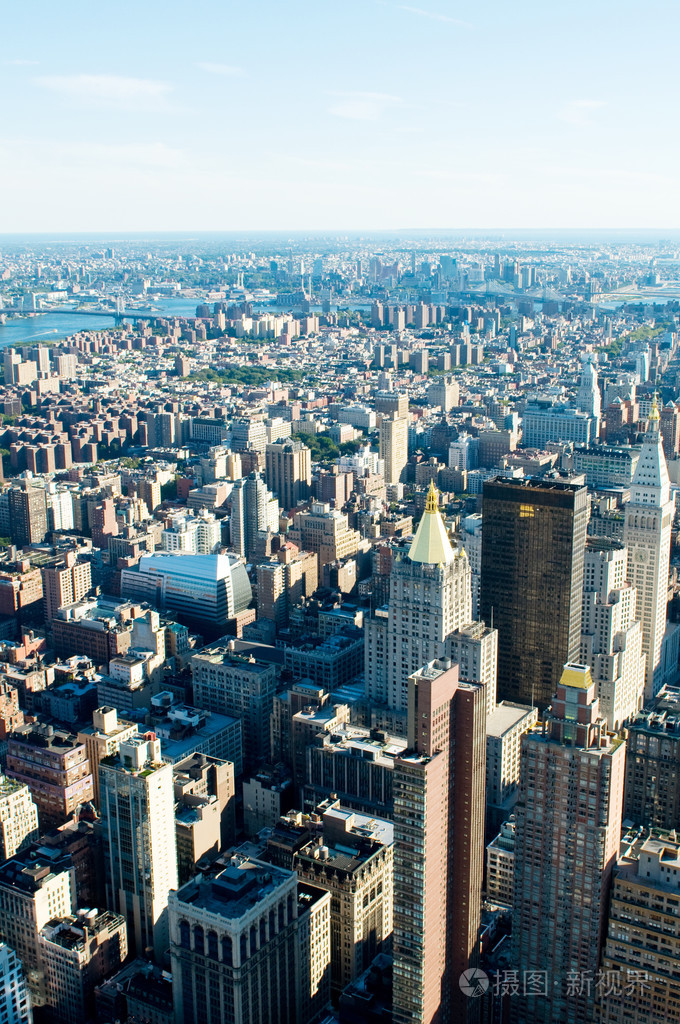 纽约市全景高楼林立