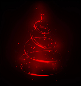 圣诞树从光。矢量插图