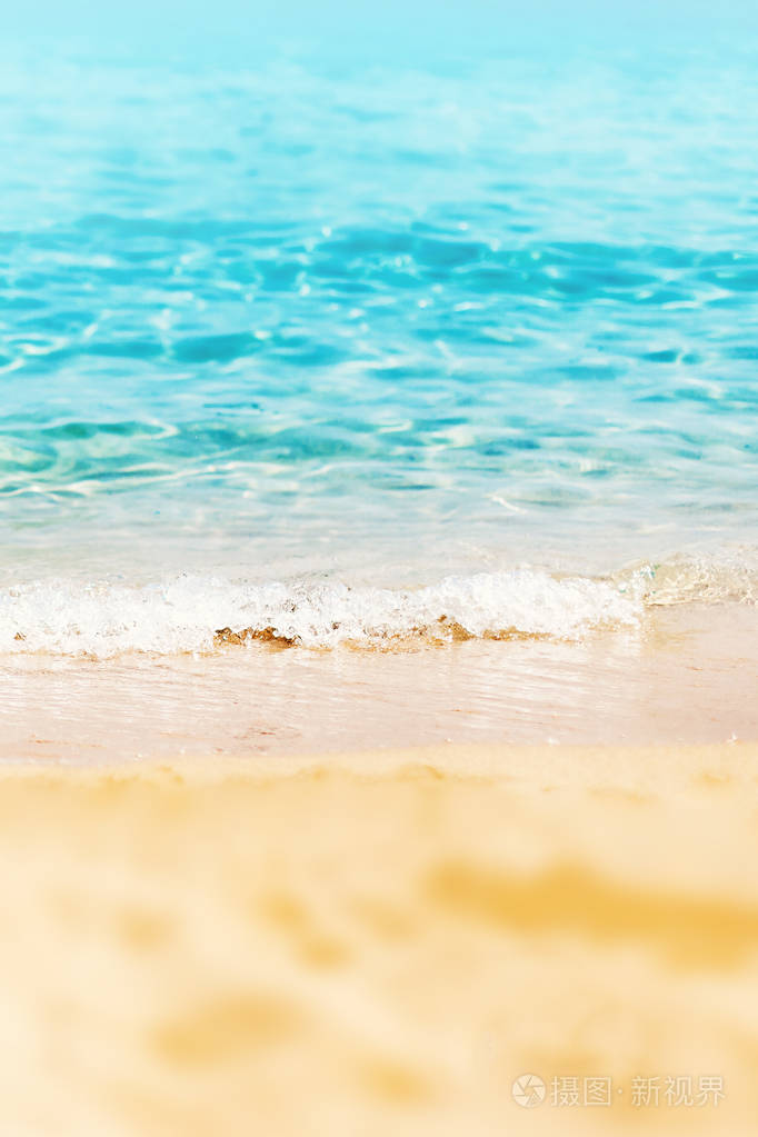 夏季热带沙滩大海和天空的背景夏季卡