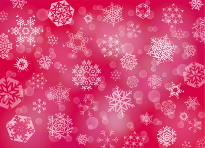 红色圣诞背景与白色的雪花