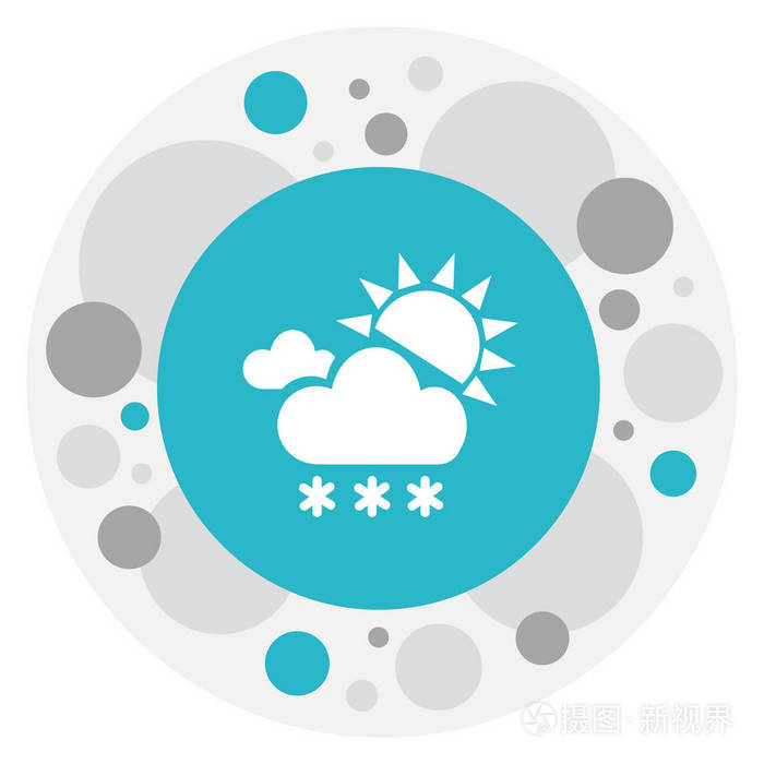 气候标志的向量图在下雪的图标.优质隔离雪天气元素的时髦平面风格