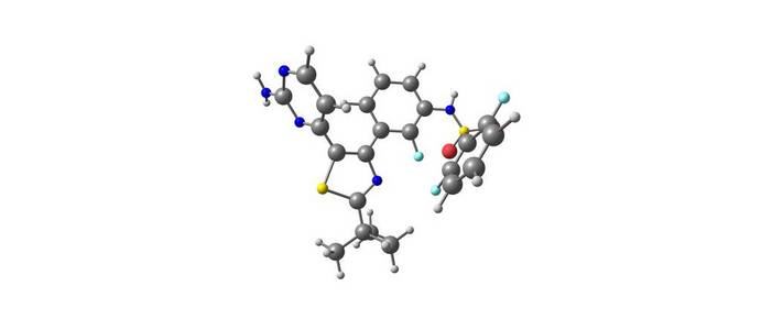 Dabrafenib 分子结构上白色孤立