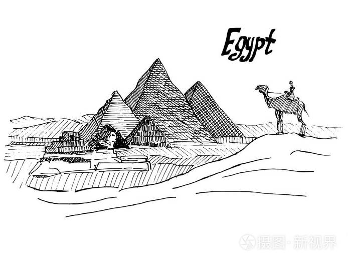 埃及轮廓图手绘图片