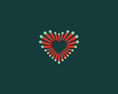 抽象彩色光纤点心徽标。爱矢量图标标识