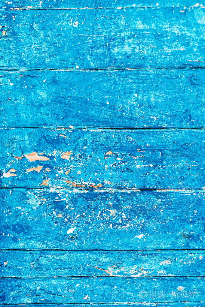 老海滩木背景-破旧的老式蓝色木质感木板.仿古天然花纹