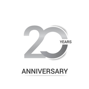 20周年纪念以低聚设计, 上色以几何样式, 媒介例证照片