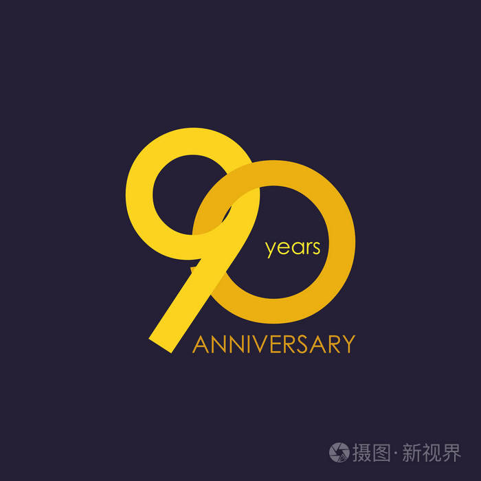 90周年纪念以低聚设计 上色以几何样式 媒介例证插画 正版商用图片02apvt 摄图新视界