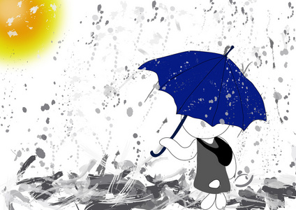 下雨天卡通图片