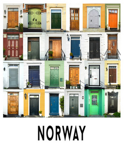 多彩的门在挪威