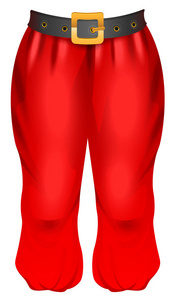 圣诞老人的红色长裤。传统的圣诞服装