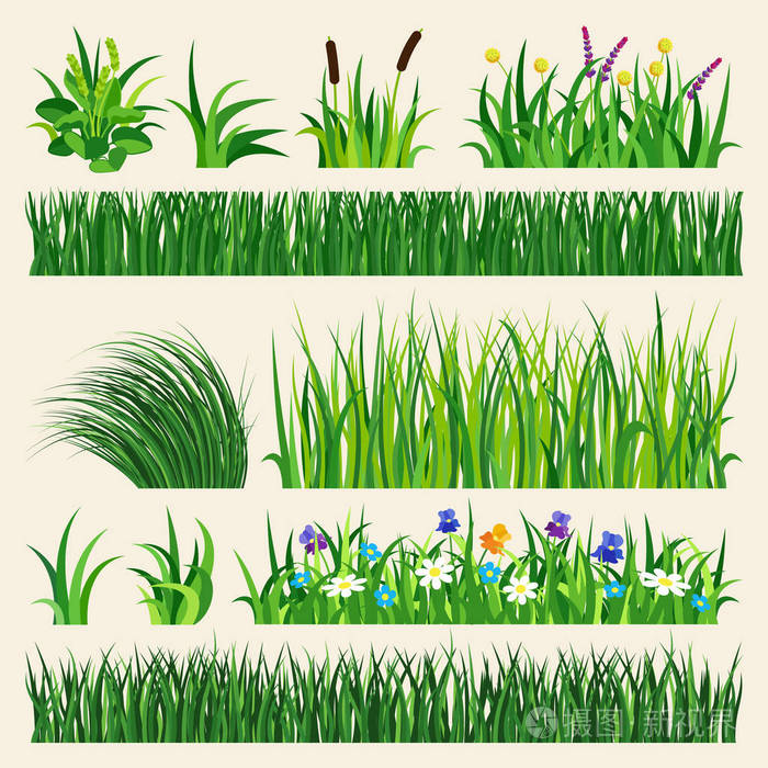 草自然绿色元素向量图