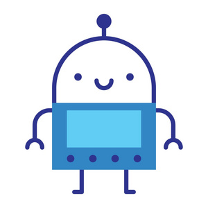 白色背景下的卡通机器人照片