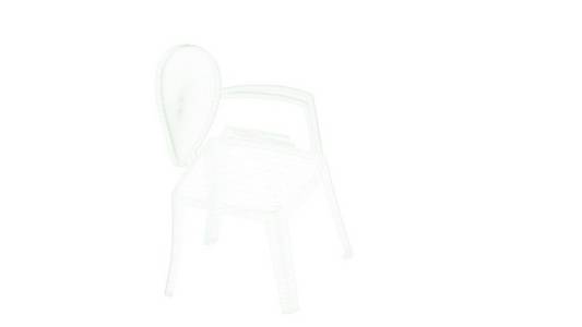 3d 绘制的蓝图椅子上隔离白色