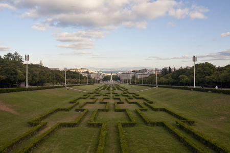 城市 对冲 云团 葡萄牙 景观 里斯本 草坪 广场 历史