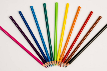 彩色铅笔白色背景, 彩虹