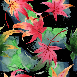 手绘水彩风格的枫叶图案