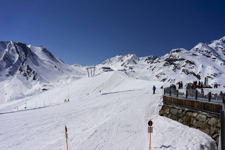 高山滑雪胜地serfaus fiss ladis在奥地利。