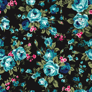 复古印花棉布玫瑰无缝模式照片