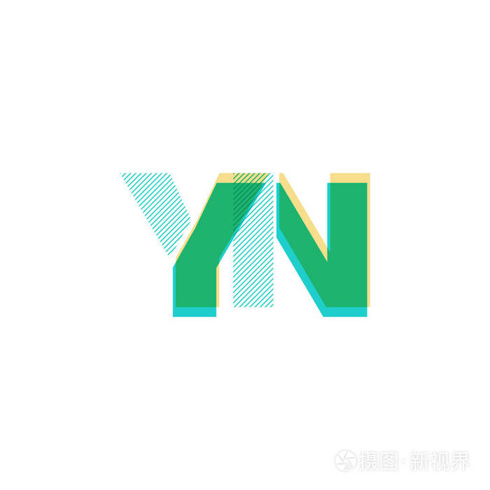 yn 字母线标志矢量图示