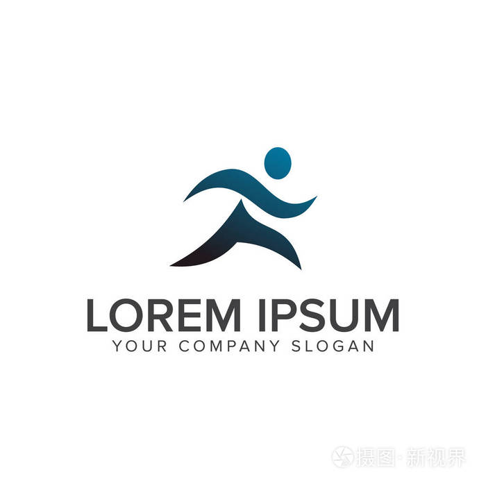 跑步人标志设计理念
